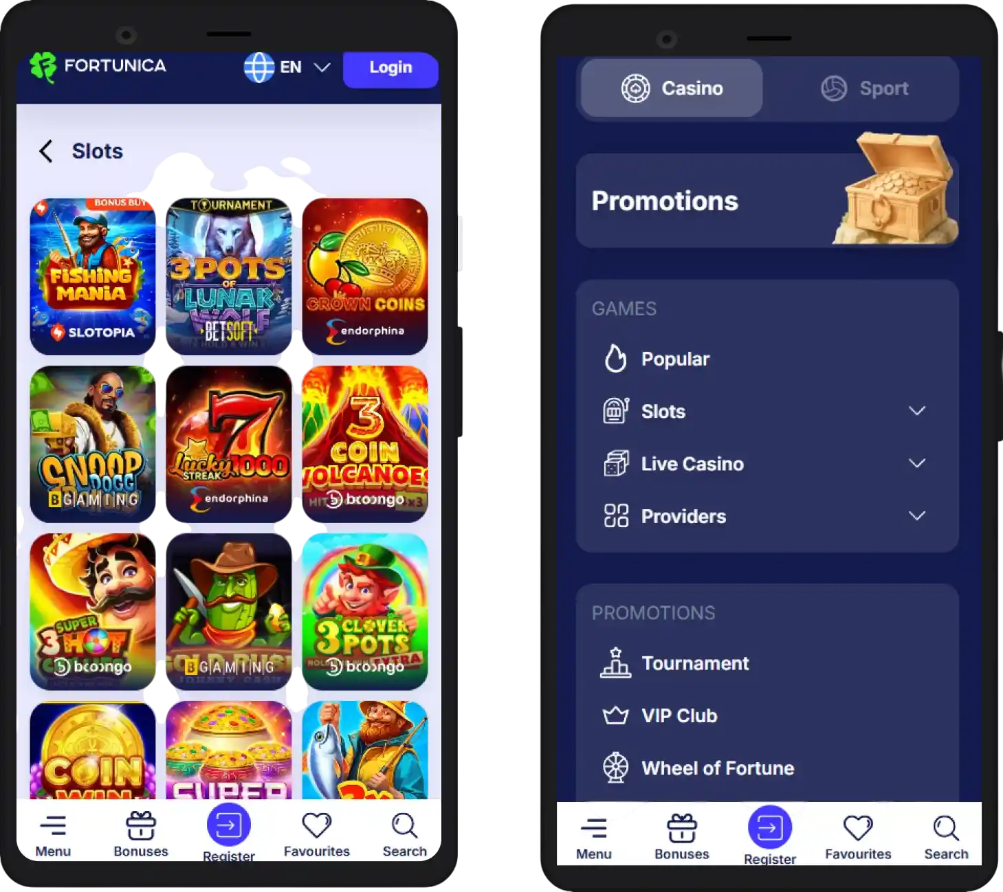 Fortunica Casino mobile version – Play slots and live games on phone or tablet