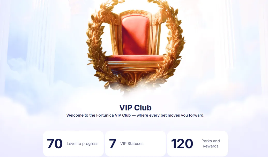 Fortunica Casino VIP levels – Exclusive rewards cashback and personal manager